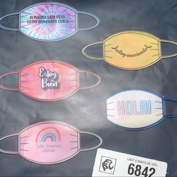 Espanola Spanish Fashion Face Mask (OS) 2 pkgs.-10 total - Picture 2 of 2